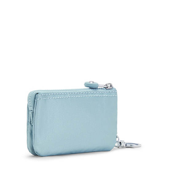 Kipling Creativity Mini Metallic Pouch Keychain Bags Pearl Teal Metallic | CA 2099TC